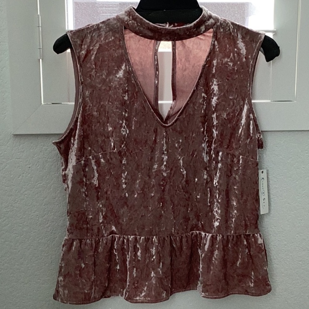 🆕️ Cloud and Sky pink sleeveless top with collar, Size XL, New